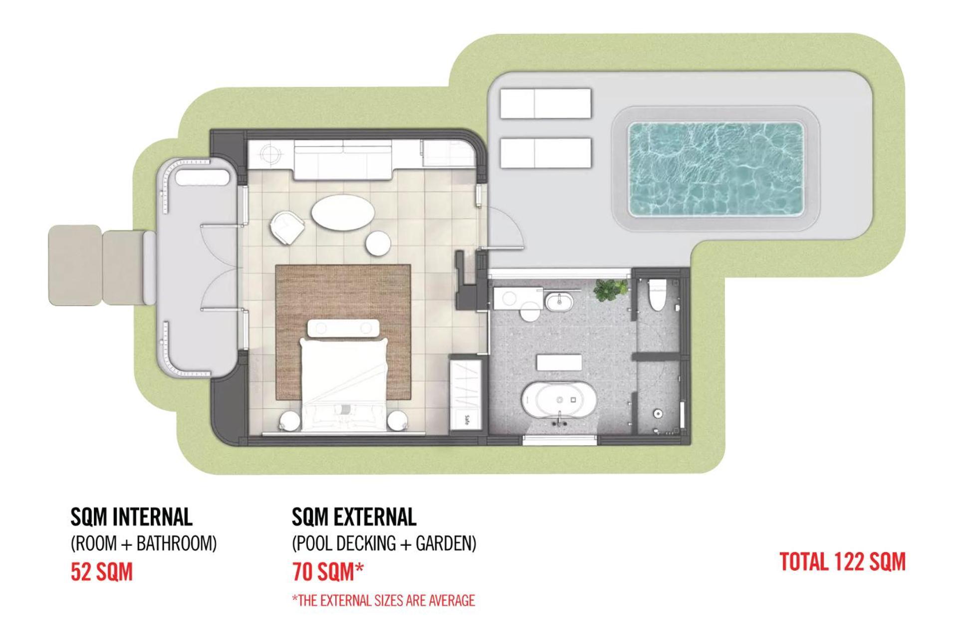 The Standard, Hua Hin Hotel Ngoại thất bức ảnh Floorplan of a typical suite