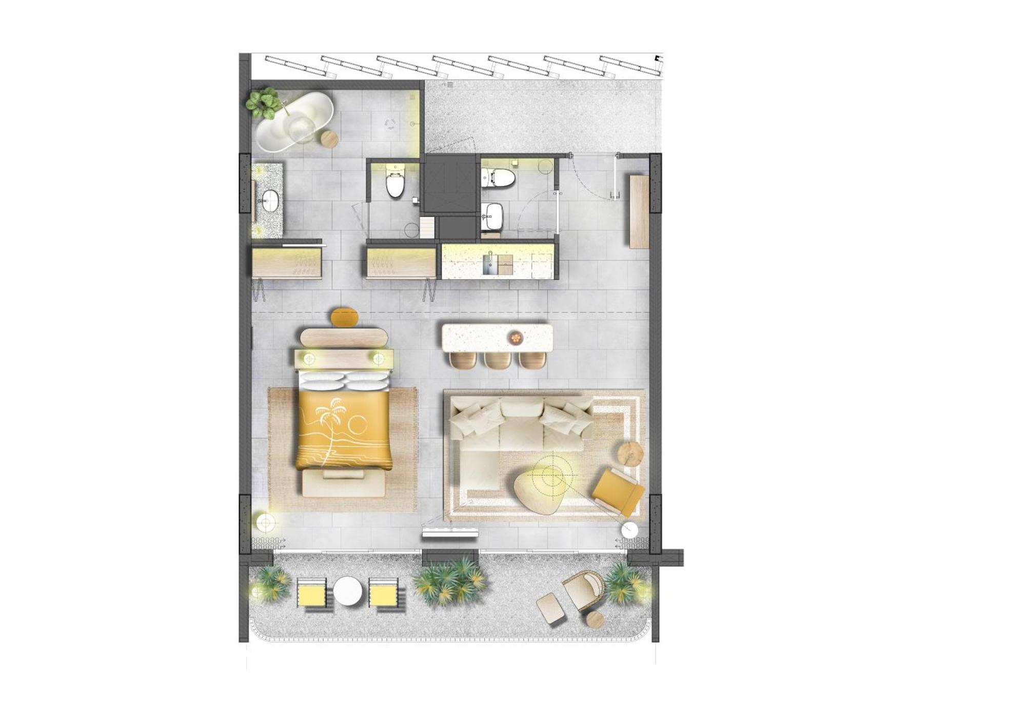 The Standard, Hua Hin Hotel Phòng bức ảnh A floor plan of a typical apartment